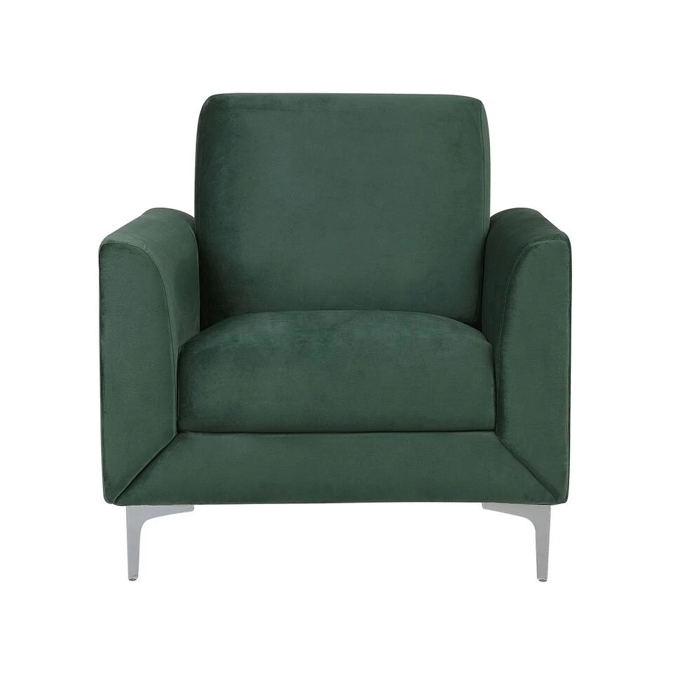 Beliani Fauteuil FENES - Groen Fluweel 6 Beliani Fauteuil FENES - Groen Fluweel - Afbeelding 4