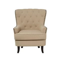 Beliani Fauteuil VIBORG - Beige Polyester -Fauteuilwinkel 028d5be9672e4918bf30f9dba7c722b6