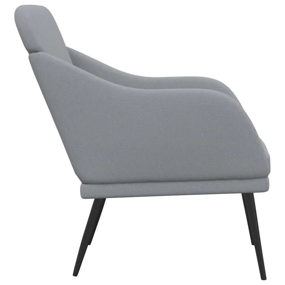 VidaXL Fauteuil 63x76x80 Cm Stof Lichtgrijs 6 VidaXL Fauteuil 63x76x80 Cm Stof Lichtgrijs - Afbeelding 4