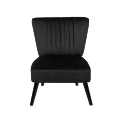 Beliani Fauteuil VAASA - Zwart Fluweel -Fauteuilwinkel 0be475dc28bd48fa9c0cf354377d928e
