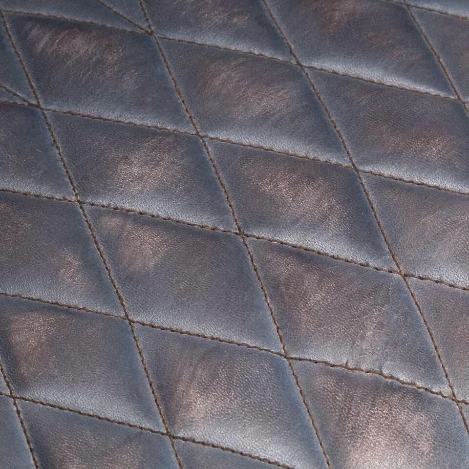 VidaXL Kuipstoel 62x58x65 Cm Echt Leer Grijs 4 VidaXL Kuipstoel 62x58x65 Cm Echt Leer Grijs - Afbeelding 2