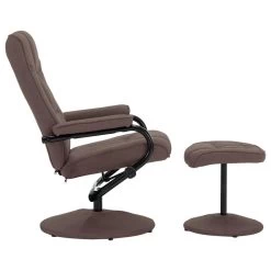 VidaXL Fauteuil Verstelbaar Met Voetenbankje Stof Bruin -Fauteuilwinkel 0fb94e77280f49f58a150ef5e4d4a6b7
