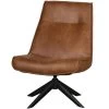 WOOOD Draaifauteuil Skyler - Kunstleer - Cognac - 94x67x85 -Fauteuilwinkel 1000013720