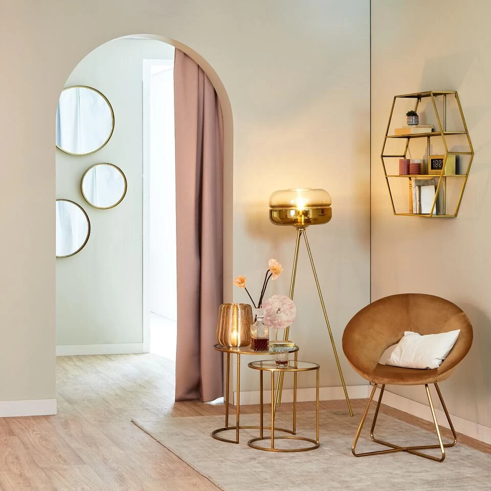 Stoel Charlie - Karamel/Goud - Velvet 4 Stoel Charlie - Karamel/Goud - Velvet - Afbeelding 2