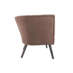 Leitmotiv Stoel Explicit - Suede Look Chocolade Bruin - 74x71x74cm -Fauteuilwinkel 1000023396 0110