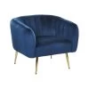 Beliani Fauteuil LACONIA - Blauw Fluweel 2 Beliani Fauteuil LACONIA - Blauw Fluweel -Fauteuilwinkel 1000027700