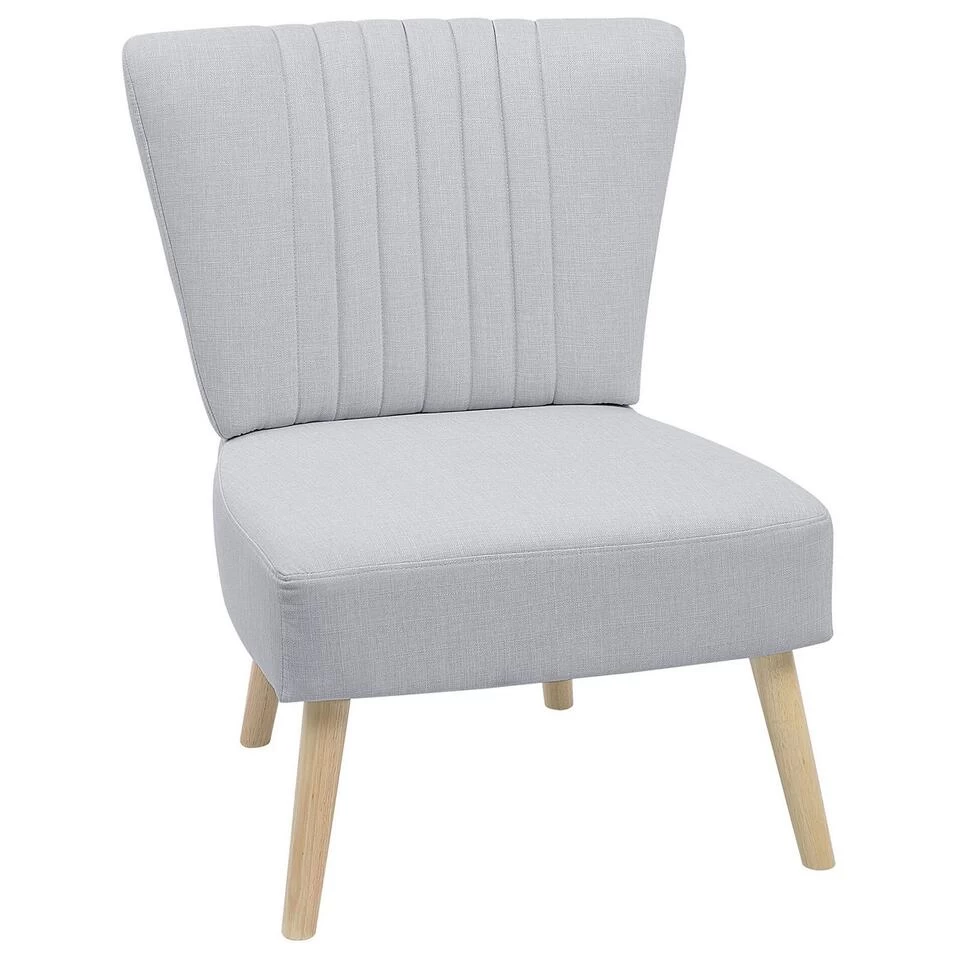 Beliani Fauteuil VAASA - Grijs Polyester 3 Beliani Fauteuil VAASA - Grijs Polyester