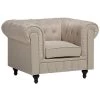 Beliani Fauteuil CHESTERFIELD - Beige Polyester -Fauteuilwinkel 1000027735