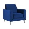 Beliani Fauteuil FENES - Blauw Fluweel -Fauteuilwinkel 1000027763