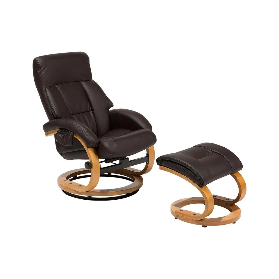 Beliani Massagestoel FORCE - Bruin Kunstleer 3 Beliani Massagestoel FORCE - Bruin Kunstleer