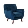 Beliani Fauteuil BODO - Blauw Fluweel 1 Beliani Fauteuil BODO - Blauw Fluweel -Fauteuilwinkel 1000027769