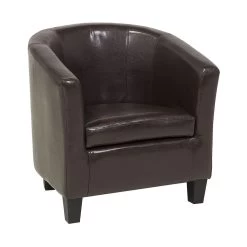 Beliani Fauteuil BORWICK - Bruin Kunstleer