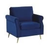 Beliani Fauteuil VIETAS - Blauw Fluweel 2 Beliani Fauteuil VIETAS - Blauw Fluweel -Fauteuilwinkel 1000027807