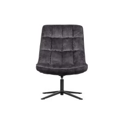 WOOOD Job Draaifauteuil - Velvet - Antraciet - 101x70x85 -Fauteuilwinkel 1000031100 0103