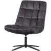 WOOOD Job Draaifauteuil - Velvet - Antraciet - 101x70x85