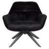 Giga Meubel Velvet Fauteuil Zwart - 78x75x78cm - Metaal - Shannon