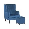 Beliani Fauteuil SANDSET - Blauw Fluweel -Fauteuilwinkel 1000038678