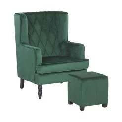 Beliani Fauteuil SANDSET - Groen Fluweel