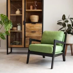 Industriële Fauteuil Morris Stof Groen - Stof - Groen -Fauteuilwinkel 1000041923 0101