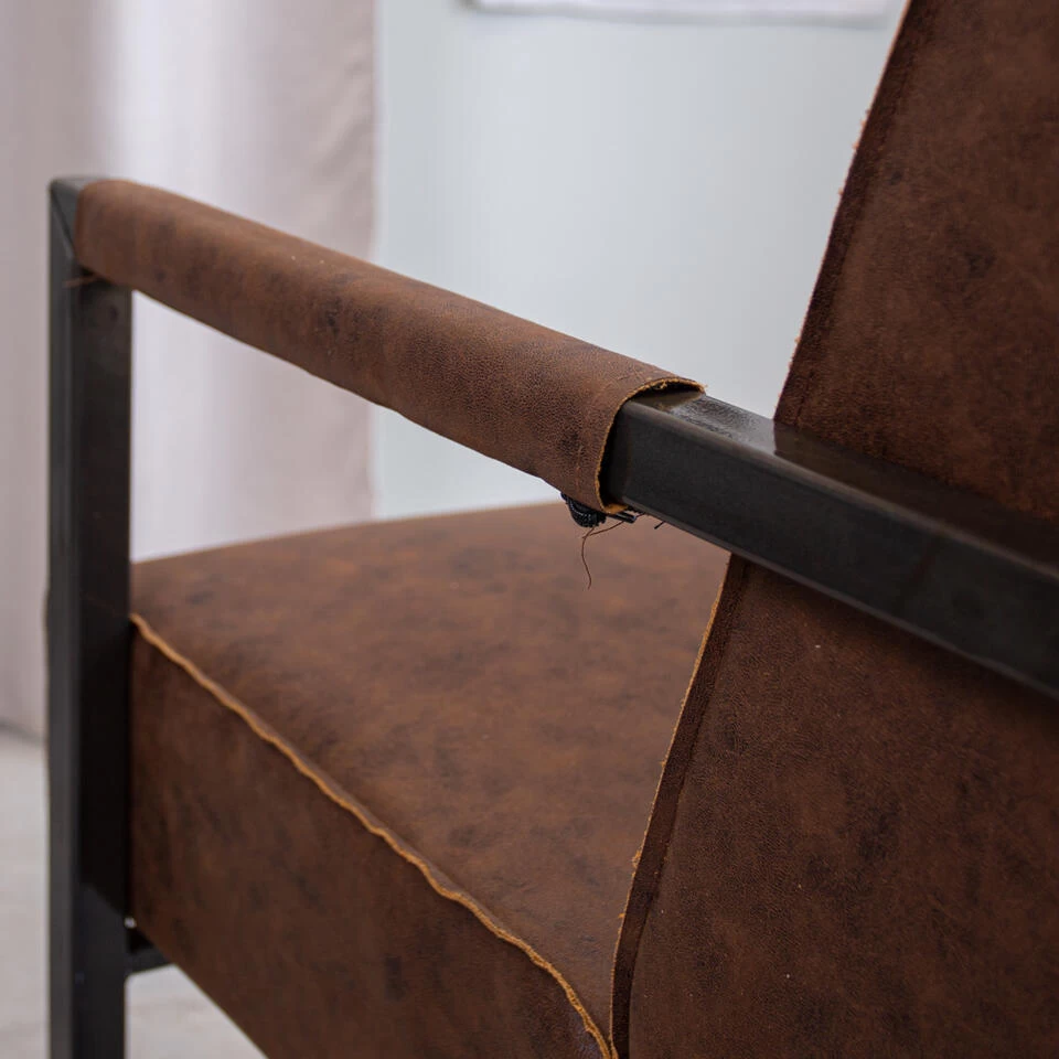 Industriële Leren Fauteuil Bruin Tiger - Leder - Bruin 6 Industriële Leren Fauteuil Bruin Tiger - Leder - Bruin - Afbeelding 4