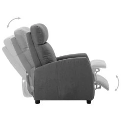 VidaXL Fauteuil Elektrisch Verstelbaar Stof Lichtgrijs -Fauteuilwinkel 1000041954 0102