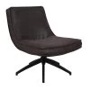 Industriële Draaibare Fauteuil Antraciet Tommy Eco Leer - Leder - Grijs