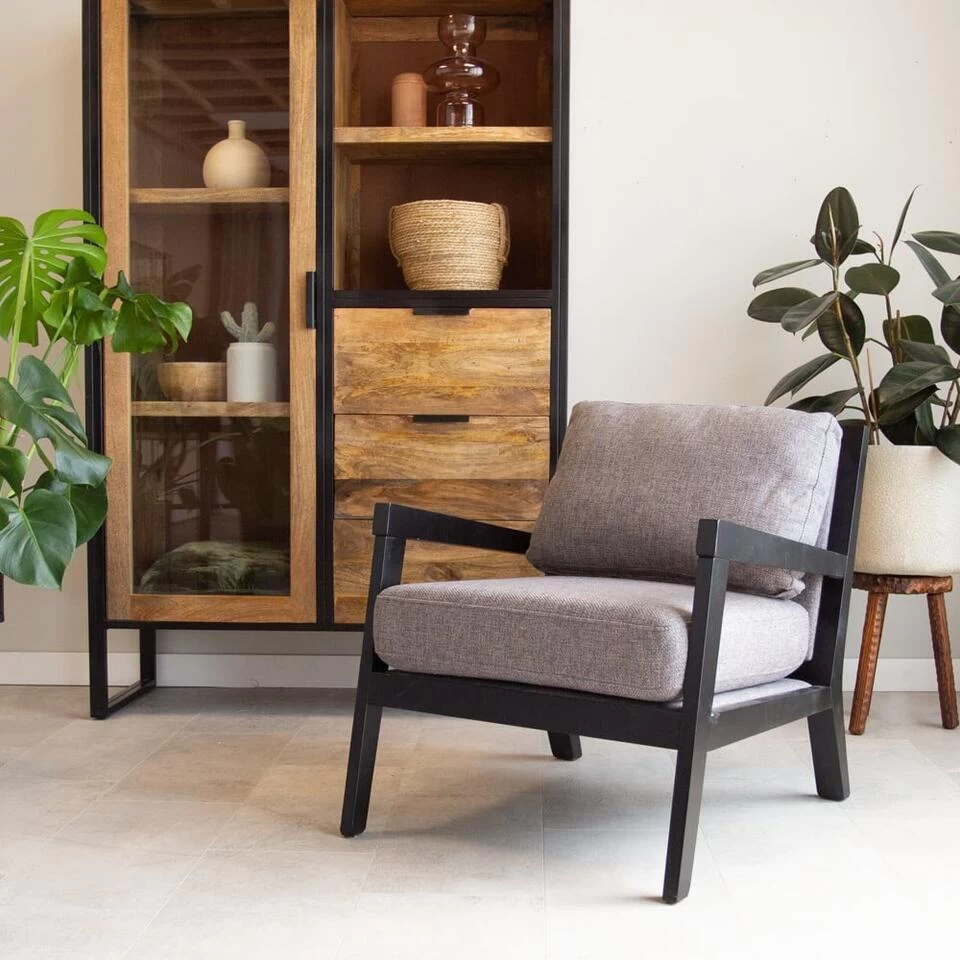 Industriële Fauteuil Morris Stof Grijs - Stof - Grijs 4 Industriële Fauteuil Morris Stof Grijs - Stof - Grijs - Afbeelding 2