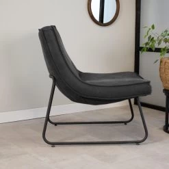 Industriële Fauteuil Antraciet Lowen Eco Leer - Leder - Grijs 7 Industriële Fauteuil Antraciet Lowen Eco Leer - Leder - Grijs -Fauteuilwinkel 1000042008 0101