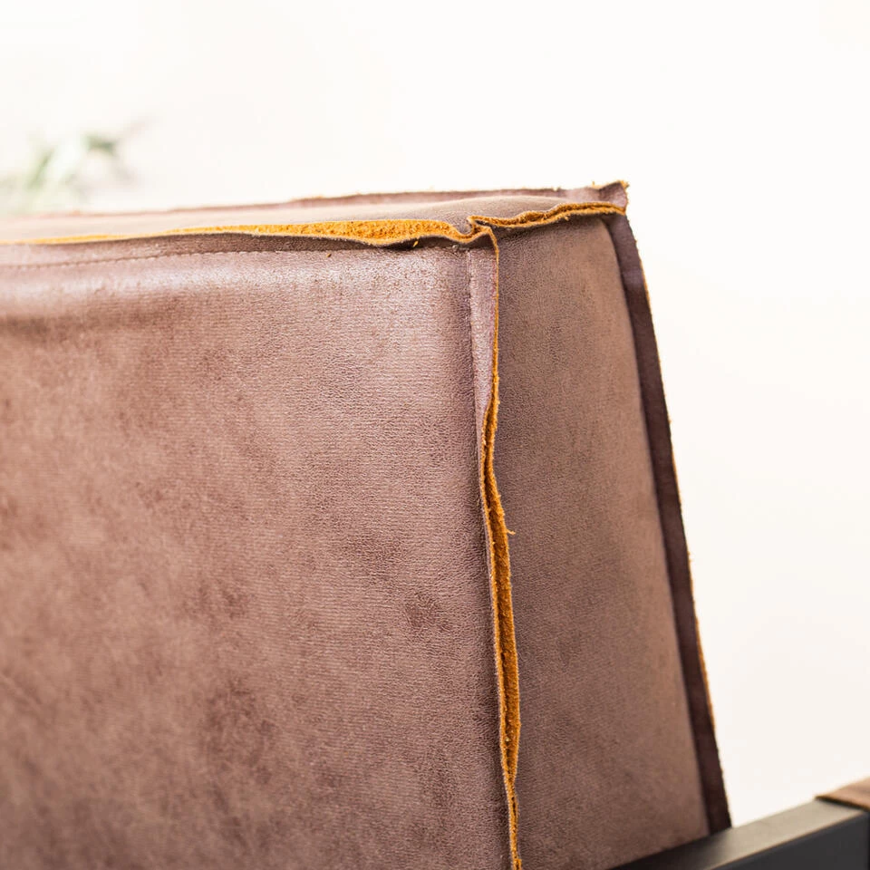 Industriële Leren Fauteuil Taupe Tiger - Leder - Taupe 6 Industriële Leren Fauteuil Taupe Tiger - Leder - Taupe - Afbeelding 4