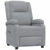 VidaXL Fauteuil Elektrisch Verstelbaar Stof Lichtgrijs 71x90.5x96 Cm -Fauteuilwinkel 1000042015