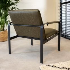 Industriële Fauteuil Mitch Groen - Kunstleder - Groen -Fauteuilwinkel 1000042020 0102