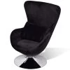 VidaXL Fauteuil Eivormig Zwart 2 VidaXL Fauteuil Eivormig Zwart -Fauteuilwinkel 1000043942