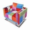 VidaXL Fauteuil Met Patchwork Ontwerp En Verchroomde Poten Kubus Stof 1 VidaXL Fauteuil Met Patchwork Ontwerp En Verchroomde Poten Kubus Stof -Fauteuilwinkel 1000043982