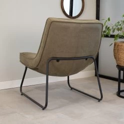 Industriële Fauteuil Groen Lowen Eco Leer - Leder - Groen -Fauteuilwinkel 1000049293 0101