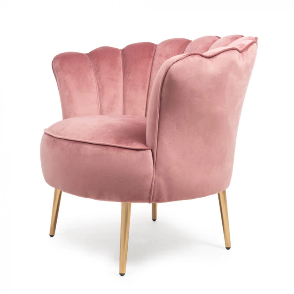 Giga Meubel - Fauteuil Velvet Roze - Gouden Poten - Jada 4 Giga Meubel - Fauteuil Velvet Roze - Gouden Poten - Jada - Afbeelding 2