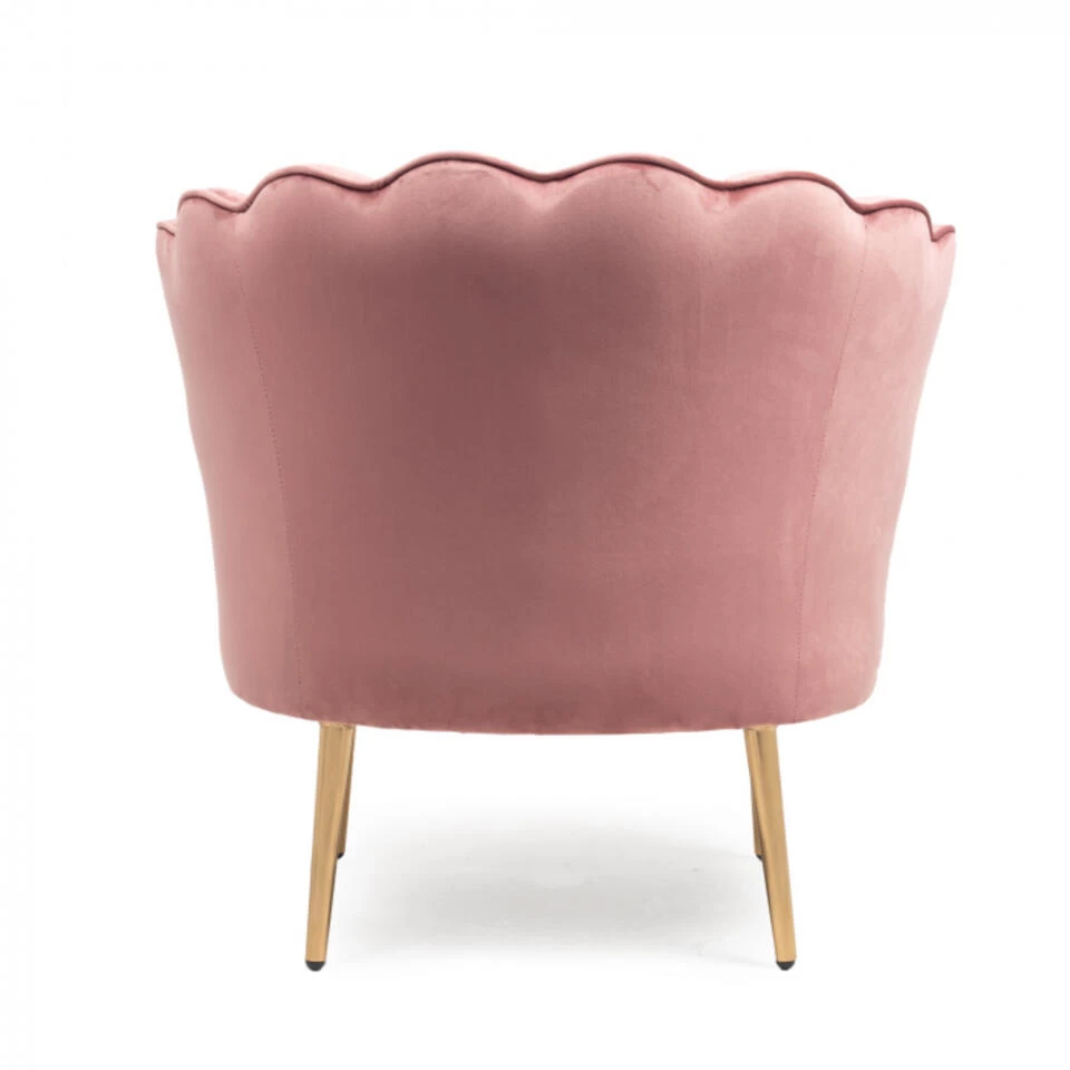 Giga Meubel - Fauteuil Velvet Roze - Gouden Poten - Jada 5 Giga Meubel - Fauteuil Velvet Roze - Gouden Poten - Jada - Afbeelding 3