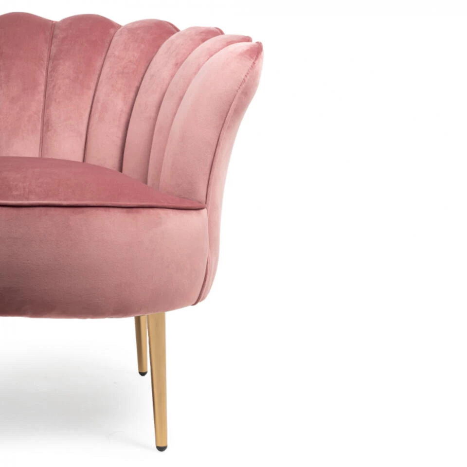 Giga Meubel - Fauteuil Velvet Roze - Gouden Poten - Jada 6 Giga Meubel - Fauteuil Velvet Roze - Gouden Poten - Jada - Afbeelding 4
