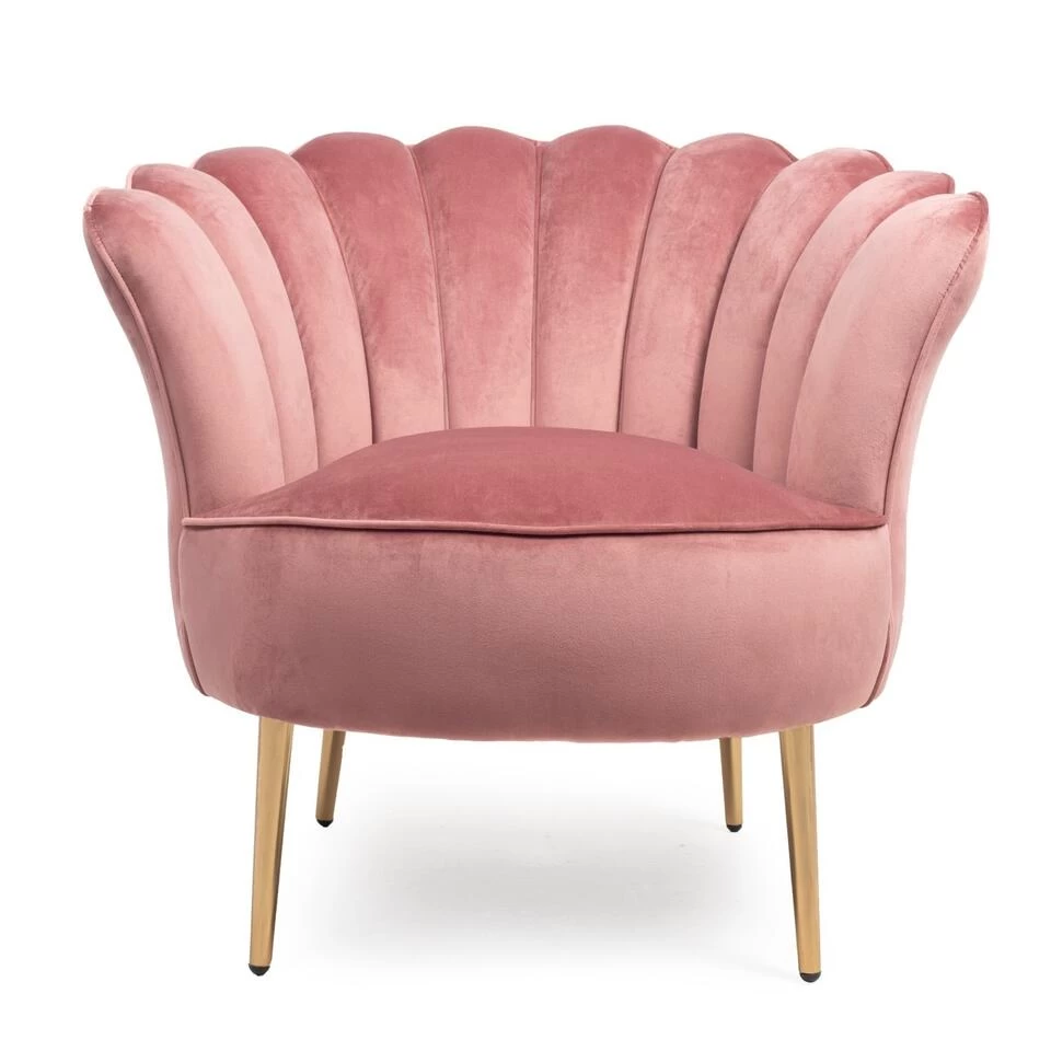 Giga Meubel - Fauteuil Velvet Roze - Gouden Poten - Jada 3 Giga Meubel - Fauteuil Velvet Roze - Gouden Poten - Jada