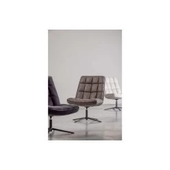 WOOOD Dirkje Draaifauteuil - Leerlook - Zwart - 101x70x85 -Fauteuilwinkel 1000052486 0102