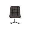 WOOOD Dirkje Draaifauteuil - Leerlook - Zwart - 101x70x85 -Fauteuilwinkel 1000052486