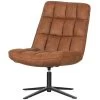 WOOOD Dirkje Draaifauteuil - Leerlook - Cognac - 101x70x85 -Fauteuilwinkel 1000052487