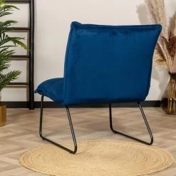 Velvet Fauteuil Maud Donkerblauw - Stof - Blauw -Fauteuilwinkel 1000058494 0102