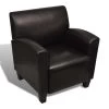 VidaXL Fauteuil Kunstleer Donkerbruin -Fauteuilwinkel 1000059116