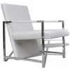 VidaXL Fauteuil Met Chromen Poten Kunstleer Wit 1 VidaXL Fauteuil Met Chromen Poten Kunstleer Wit -Fauteuilwinkel 1000059140