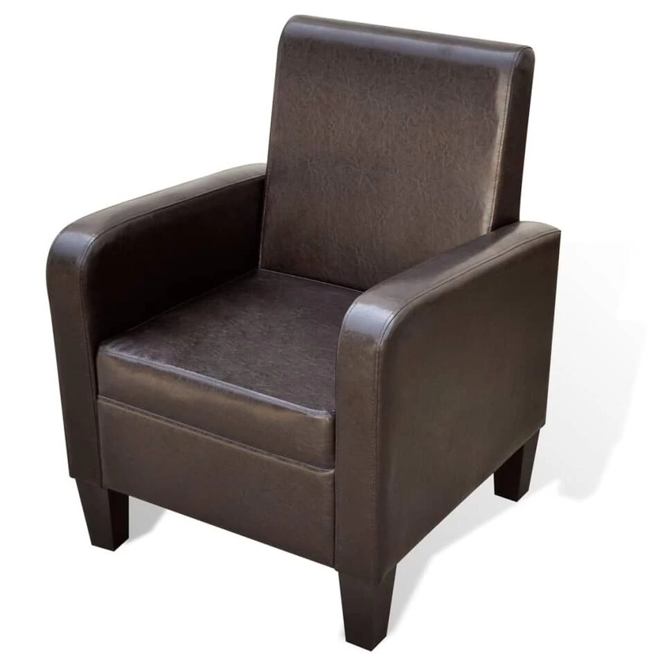 VidaXL Fauteuil Kunstleer Bruin 3 VidaXL Fauteuil Kunstleer Bruin