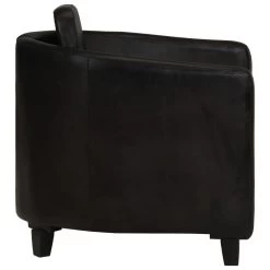 VidaXL Fauteuil Echt Leer Zwart -Fauteuilwinkel 1000059161 0102