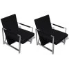 VidaXL Fauteuils 2 St Met Chroom Frame Kunstleer Zwart