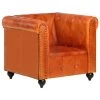 VidaXL Fauteuil Chesterfield-stijl Echt Leer Tan 2 VidaXL Fauteuil Chesterfield-stijl Echt Leer Tan -Fauteuilwinkel 1000059185