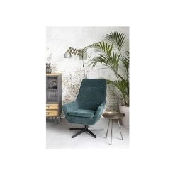 Giga Meubel Fauteuil Ribstof Groen - 79x76x98cm - Stoel Bruno -Fauteuilwinkel 1000068561 0101