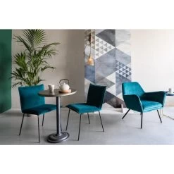 Giga Meubel Fauteuil Velvet Blauw - Zithoogte 42cm - Stoel Bon -Fauteuilwinkel 1000068562 0101